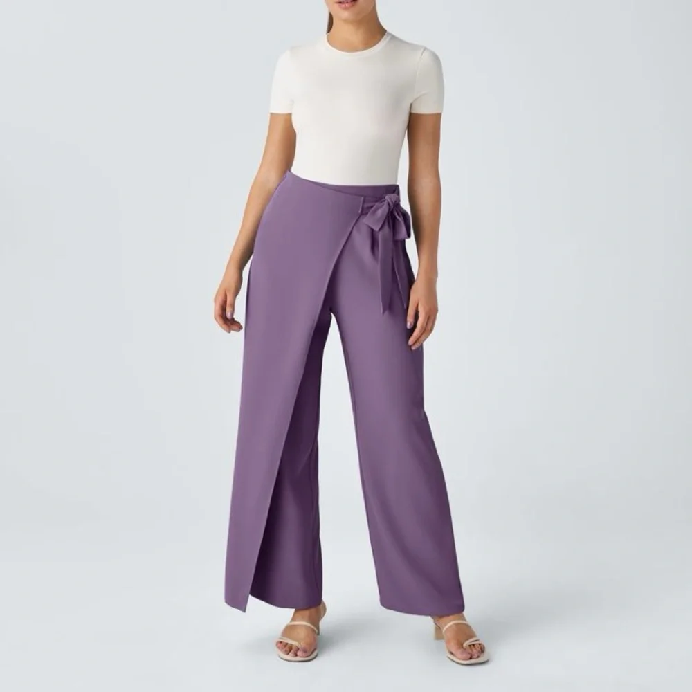 Halara Flex™ High Waisted Tie Side Wide Leg Work Pants Size Small - Picture 1 of 7